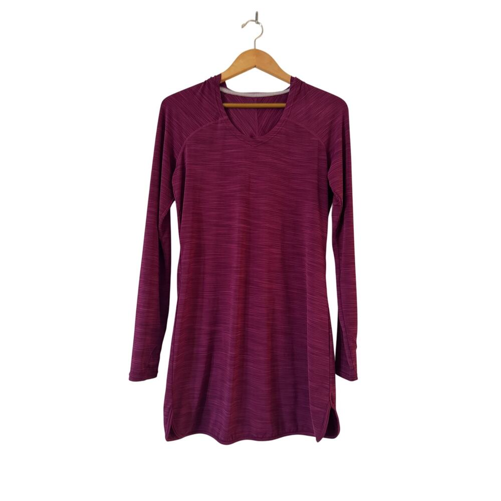 Coolibar Women’s Beach Cover-Up Hoodie Dress XS Red Stripe UPF 50 Sun Protection